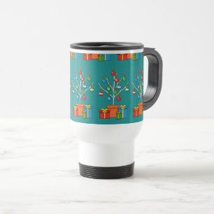 Mug De Voyage Arbre de Noël minimal avec présentation