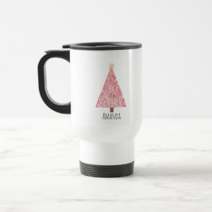 Mug De Voyage Arbre de Noël rose moderne