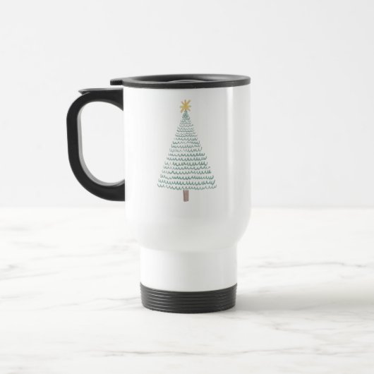 Mug De Voyage Arbre vert moderne de Noël (Gauche)