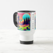 Mug De Voyage Arbres noirs | Bigfoot Disc Golf Humour (Devant gauche)