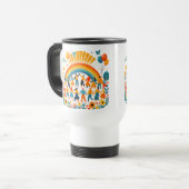 Mug de voyage Arc-en-ciel d'unité et de diversité (Devant gauche)