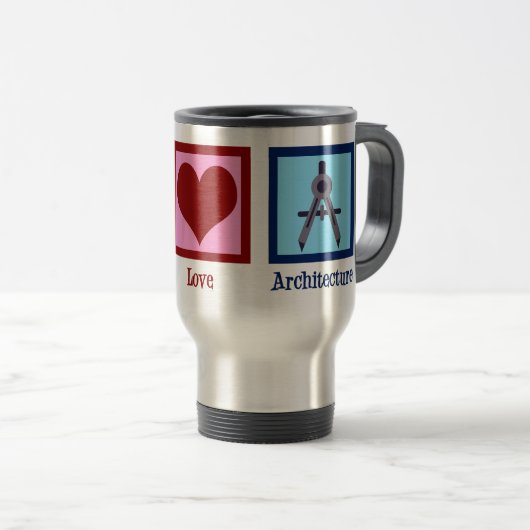 Mug De Voyage Architecture Peace Love (Devant droit)