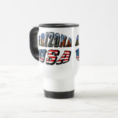 Mug De Voyage Arizona Picture et USA Flag Text (Devant gauche)