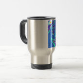Mug De Voyage Art bleu moderne (Devant gauche)