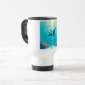 Mug De Voyage Art côtier classique, raie manta (Devant gauche)