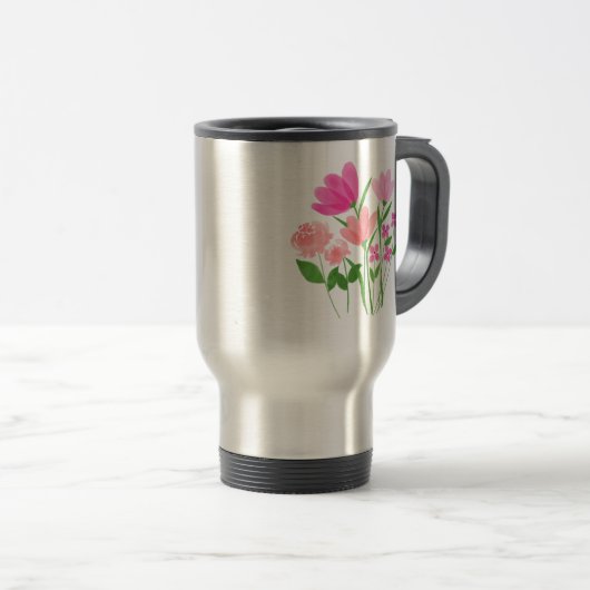 Mug De Voyage Art Fleurs (Devant droit)