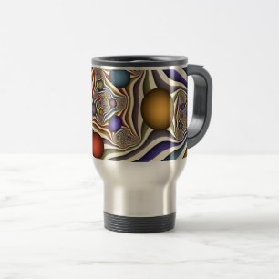 Mug De Voyage Art fractal abstrait moderne et coloré qui s'envol
