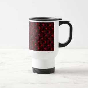 Mug De Voyage Art Fractal Rouge Et Noir