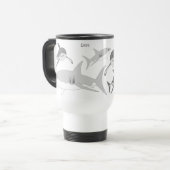 Mug De Voyage Art joyeux des requins marins (Devant gauche)
