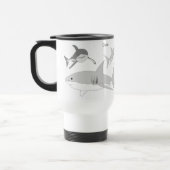 Mug De Voyage Art joyeux des requins marins (Gauche)