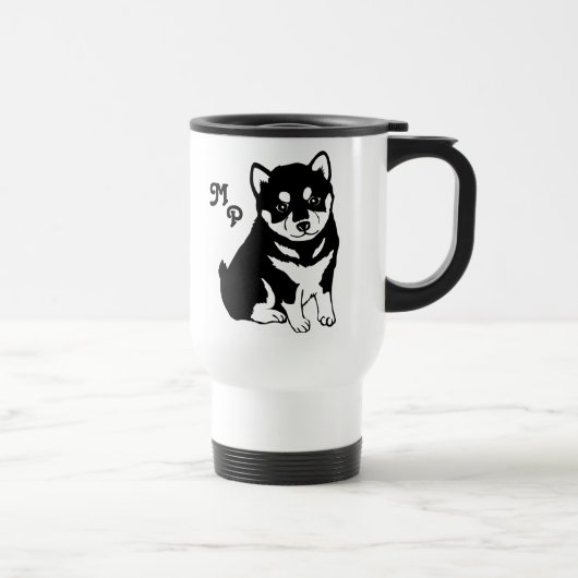 Mug De Voyage Art mignon de chiot de Shiba Inu (Droite)
