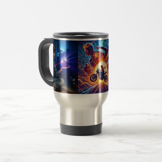 Mug De Voyage Art numérique Imaginaire dynamique pour les servie (Devant gauche)