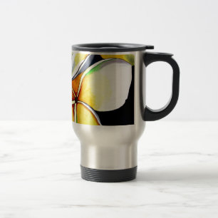 Mug De Voyage Art original de la fleur Tropical Jaune Frangipani