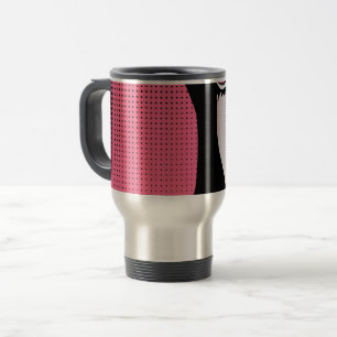 Mug De Voyage Art Pop Moderne de Bande Dessinée du Visage de Fem