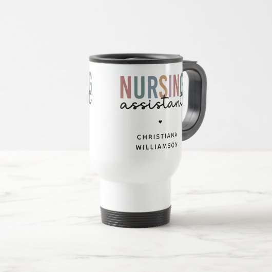 Mug De Voyage Assistant infirmier personnalisé (Devant droit)