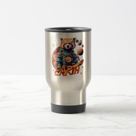 Mug De Voyage astronaute de panda rouge (Centre)