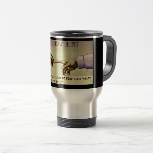 MUG DE VOYAGE ATHÉISTE (Devant droit)