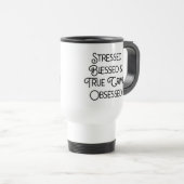 Mug De Voyage Atteint d'un crime véritable et béni (Devant droit)