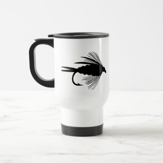 Mug De Voyage Attrait de pêche de mouche noire (Gauche)