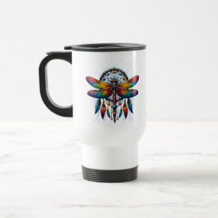 Mug De Voyage Attrape-rêve Dragonfly Psychédélique Coloré Bohème