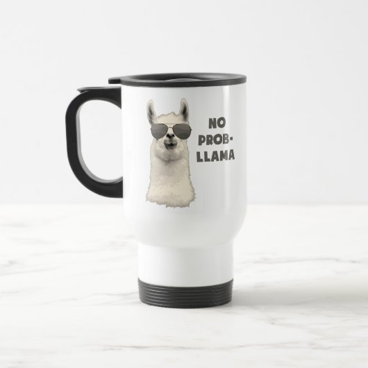 Mug De Voyage Aucun lama de problème (Gauche)