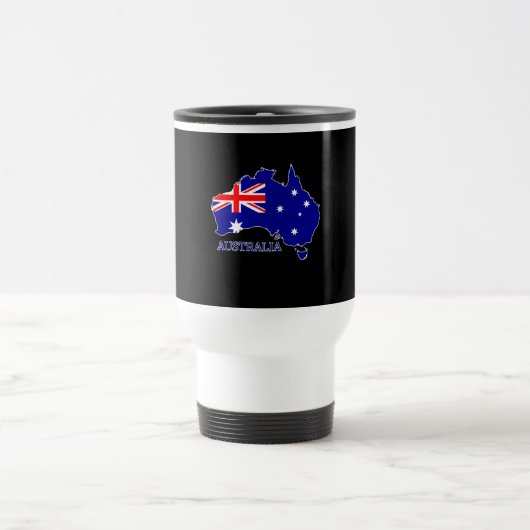 Mug De Voyage Australie Carte du drapeau Voyage (Centre)