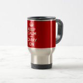 Mug De Voyage Authentique gardez le calme et continuez le rouge (Devant droit)