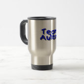Mug De Voyage Autisme d'équipe (bleu) (Devant gauche)