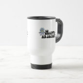 Mug De Voyage Autocollant de proximité heureuse (Devant droit)