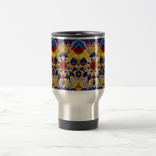 Mug de voyage avec des couleurs roumaines Design (Centre)
