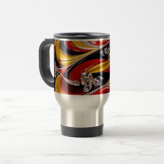 Mug de voyage avec design de couleurs belges (Devant gauche)