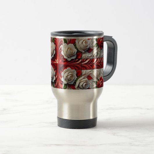 Mug de voyage avec design Rose anglais (Devant droit)