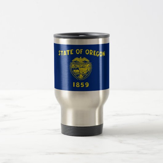 Mug de voyage avec Drapeau de l'Etat de l'Oregon - (Centre)