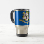 Mug de voyage avec drapeau de l'État du Connecticu (Devant gauche)