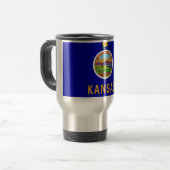 Mug de voyage avec Drapeau de l'Etat du Kansas - U (Devant gauche)