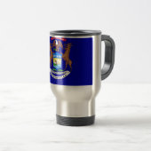 Mug de voyage avec drapeau de l'état du Michigan - (Devant droit)