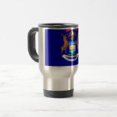 Mug de voyage avec drapeau de l'état du Michigan - (Devant gauche)