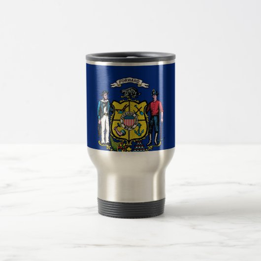 Mug de voyage avec Drapeau de l'Etat du Wisconsin (Centre)