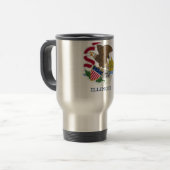 Mug de voyage avec Drapeau de l'Illinois Etat - US (Devant gauche)