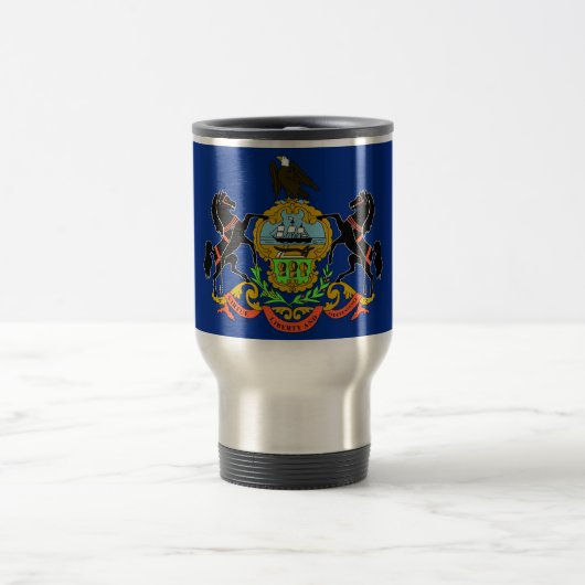 Mug de voyage avec Drapeau de Pennsylvanie Etat -  (Centre)