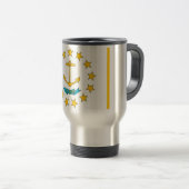 Mug de voyage avec Drapeau de Rhode Island Etat - (Devant droit)