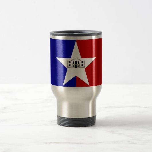 Mug de voyage avec Drapeau de San Antonio, Texas,  (Centre)