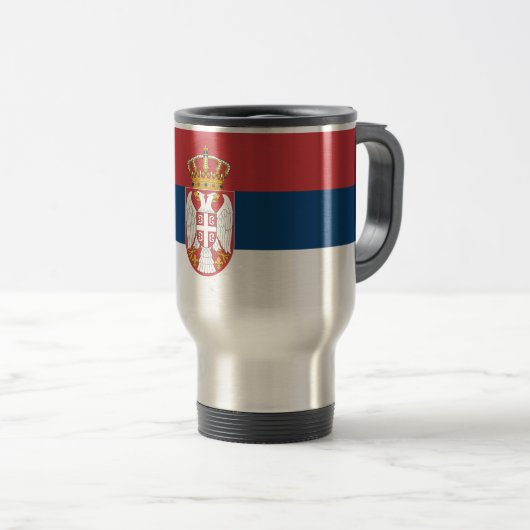 Mug de voyage avec Drapeau de Serbie (Devant droit)