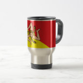 Mug de voyage avec Drapeau de Sicile, Italie (Devant droit)