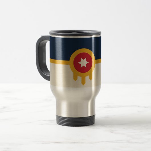 Mug de voyage avec drapeau de Tulsa, Oklahoma (Devant gauche)