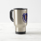 Mug de voyage avec Drapeau du Massachusetts Etat - (Devant gauche)