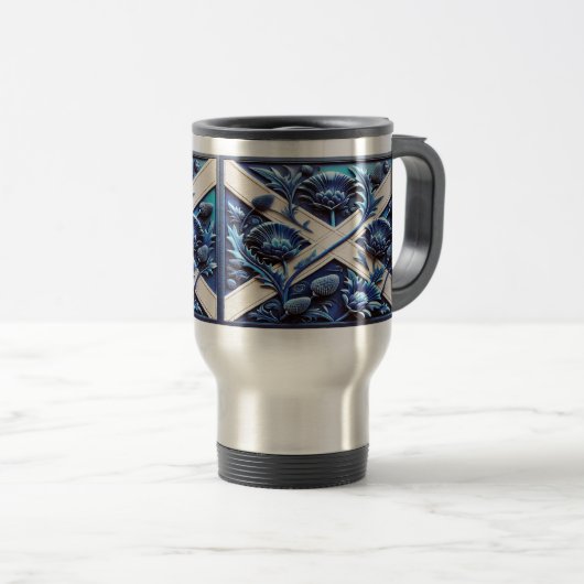 Mug de voyage avec soie écossaise Design (Devant droit)
