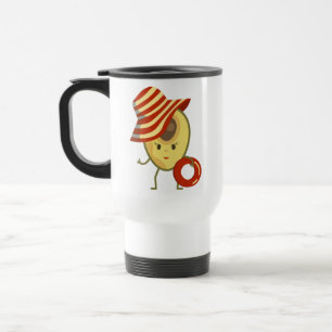 Mug De Voyage Avocado beach girl avec casquette de soleil et ann