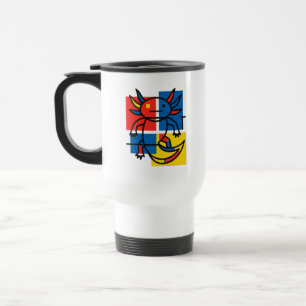 Mug De Voyage Axolotl abstrait Mondrian néoténie minimaliste rét