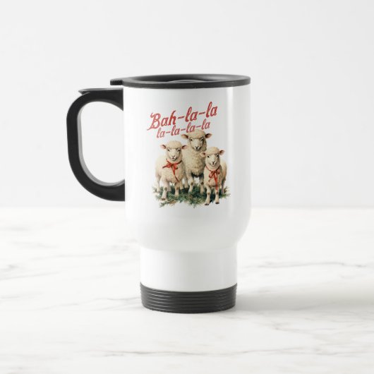 Mug De Voyage Bah La La Cute Retro Noël Moutons (Gauche)